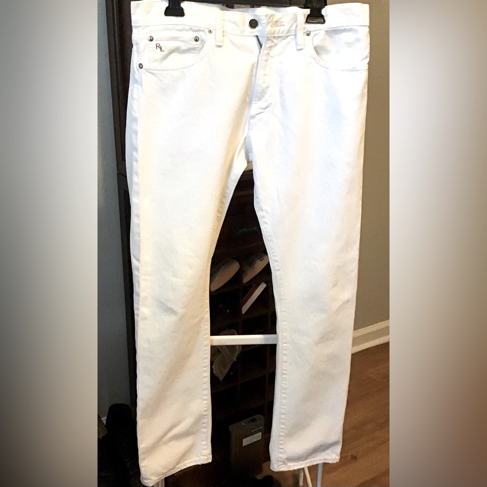 POLO RALPH LAUREN White Slim Straight Jeans - Picture 2 of 7